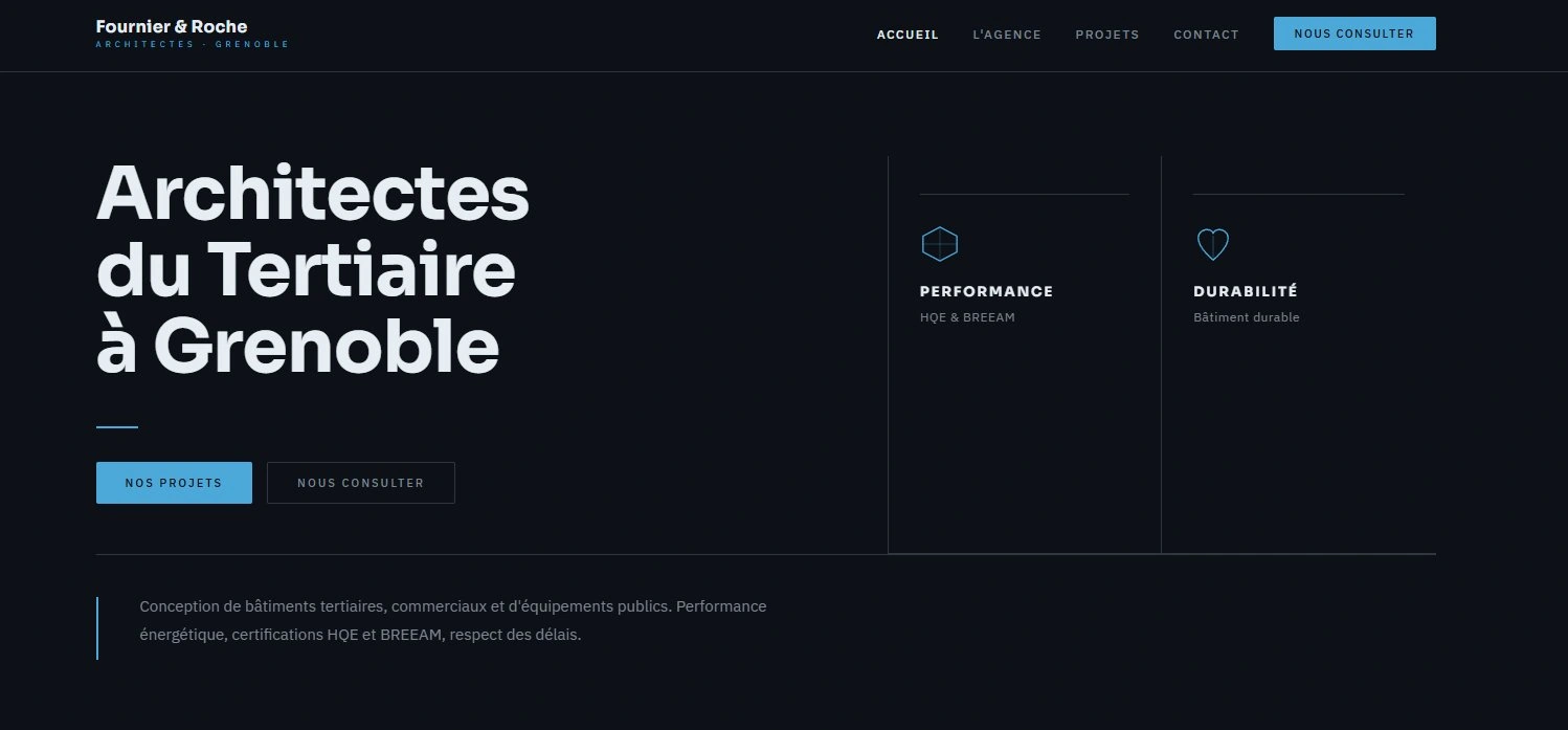 Site web arquiteto — página interior